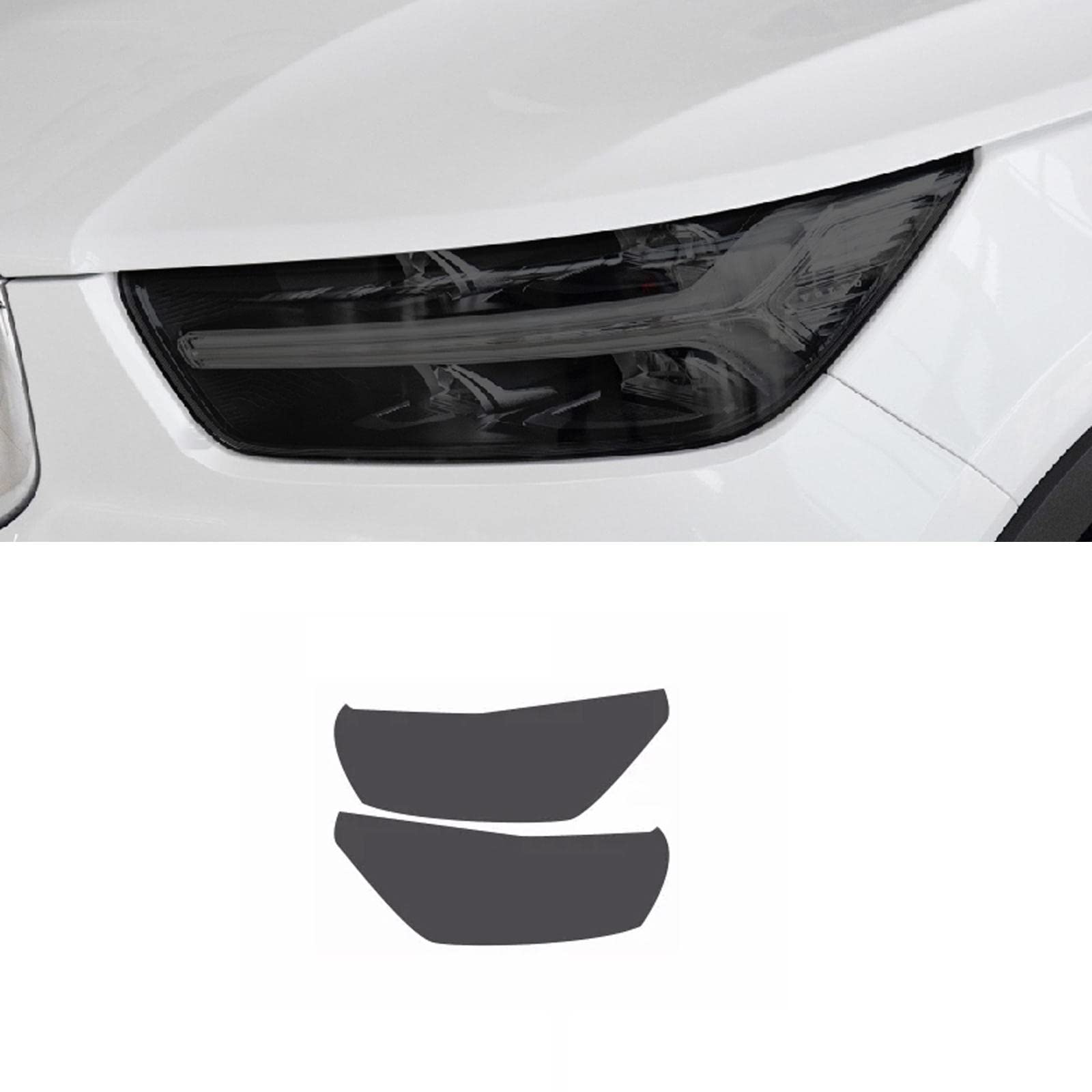 OZEQO Auto Scheinwerferschutz Tönungsfolie Rauch Schwarz Transparent Licht Beruf Aufkleber, Passend für Volvo XC40 2019 2020 von OZEQO