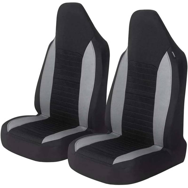 OZFRVXUG 2 Stück Vordersitze Auto-Sitzauflage für VW Golf VIII VI V IV III II I Mk 8 7 6 5 4 3 R GTE, Bucket-Typ integrierte Atmungsaktiv Autositzschoner Zubehör,D/Grey von OZFRVXUG