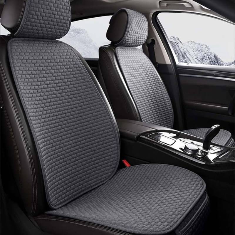 OZFRVXUG Auto SitzbezüGe Für VW P-assat B7 Variant, Universal Vorne Hinten Leinen Sitzkissen SitzbezüGe Sitzschoner Innenraum Zubehör,B/Grey von OZFRVXUG