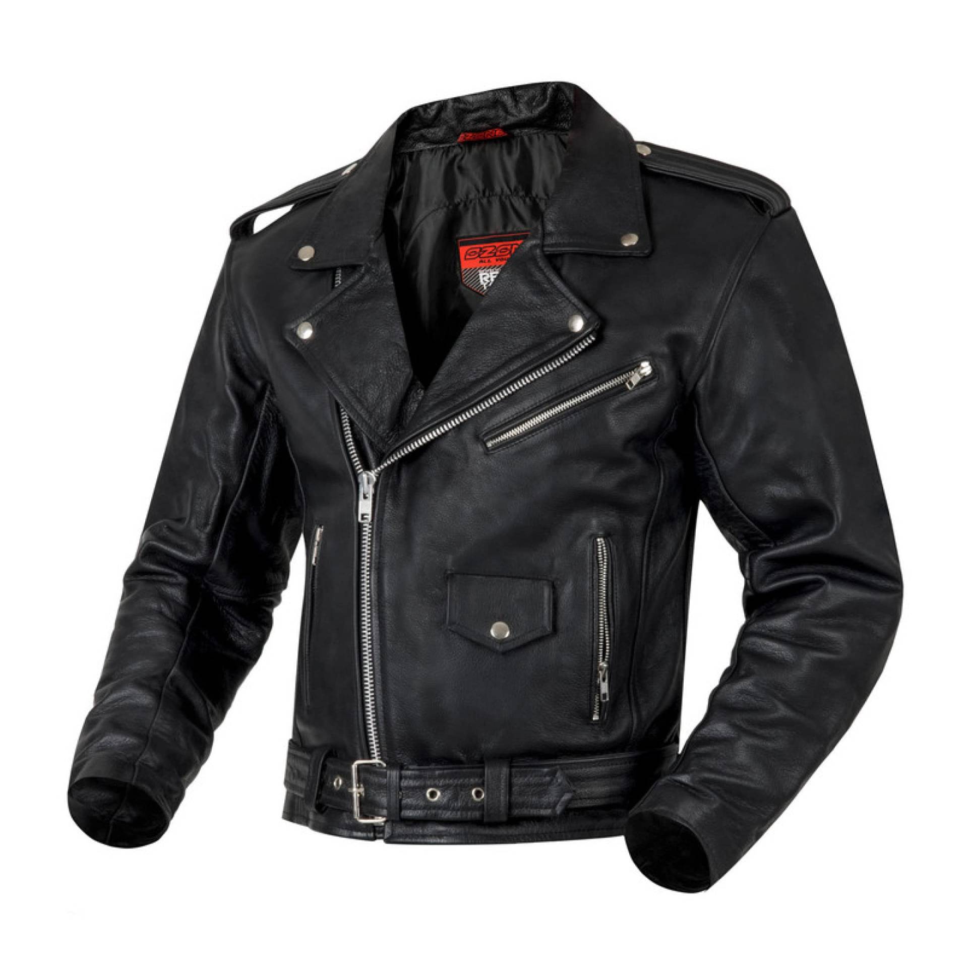 OZONE MOTO Classic Motorradjacke Herren | Leder | Ellbogen und Schulterprotektoren | 5 Taschen | Taille Anpassung OZONE MOTO Classic Motorradjacke Herren | Leder | Ellbogen und Schulterprotektoren | 5 Taschen | Taille Anpassung von OZONE MOTO
