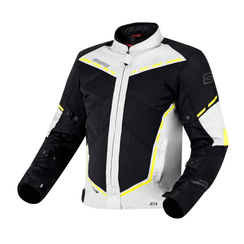 OZONE MOTO Jet II Motorradjacke Herren | Textil | Ellbogen und Schultern Protektoren Stufe 1 | Mesh-Einsätze | Abnehmbare wasserdichte Membran | Reflektierende Elemente von OZONE MOTO