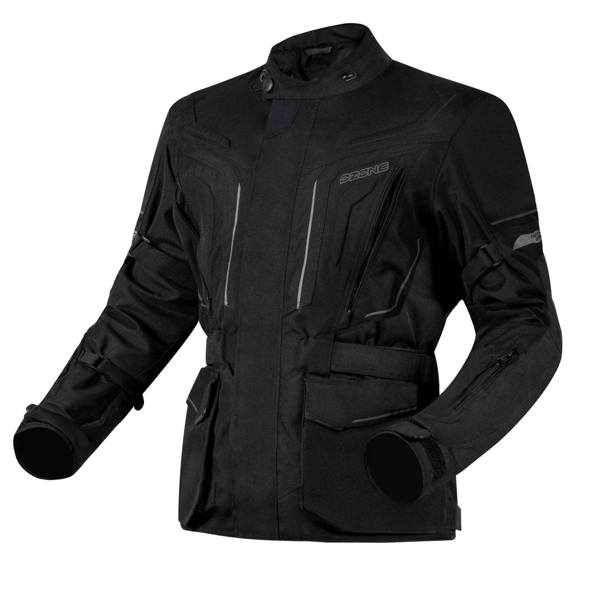 OZONE MOTO Sahara Motorradjacke Herren | Textile | Ellbogen und Schultern Protektoren | Reissa Membrane | 6 Belüftungskanäle | Reflektierende Elemente von OZONE MOTO