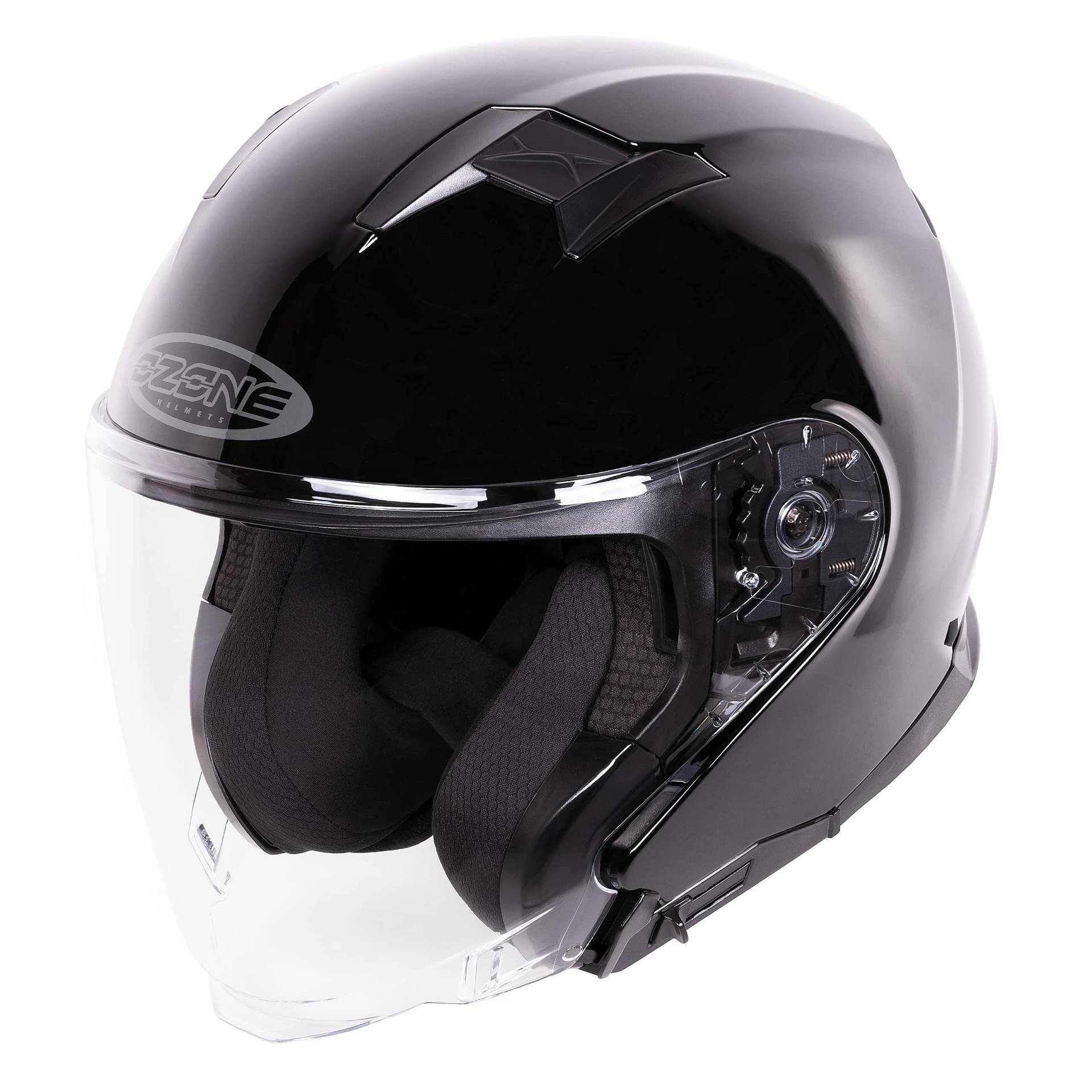 OZONE MOTO Square Jet Motorradhelm Breiter Sichtwinkel langes Visier und Sonnenblende EPS mit Mehreren Dichten ECE-Zulassung von OZONE MOTO