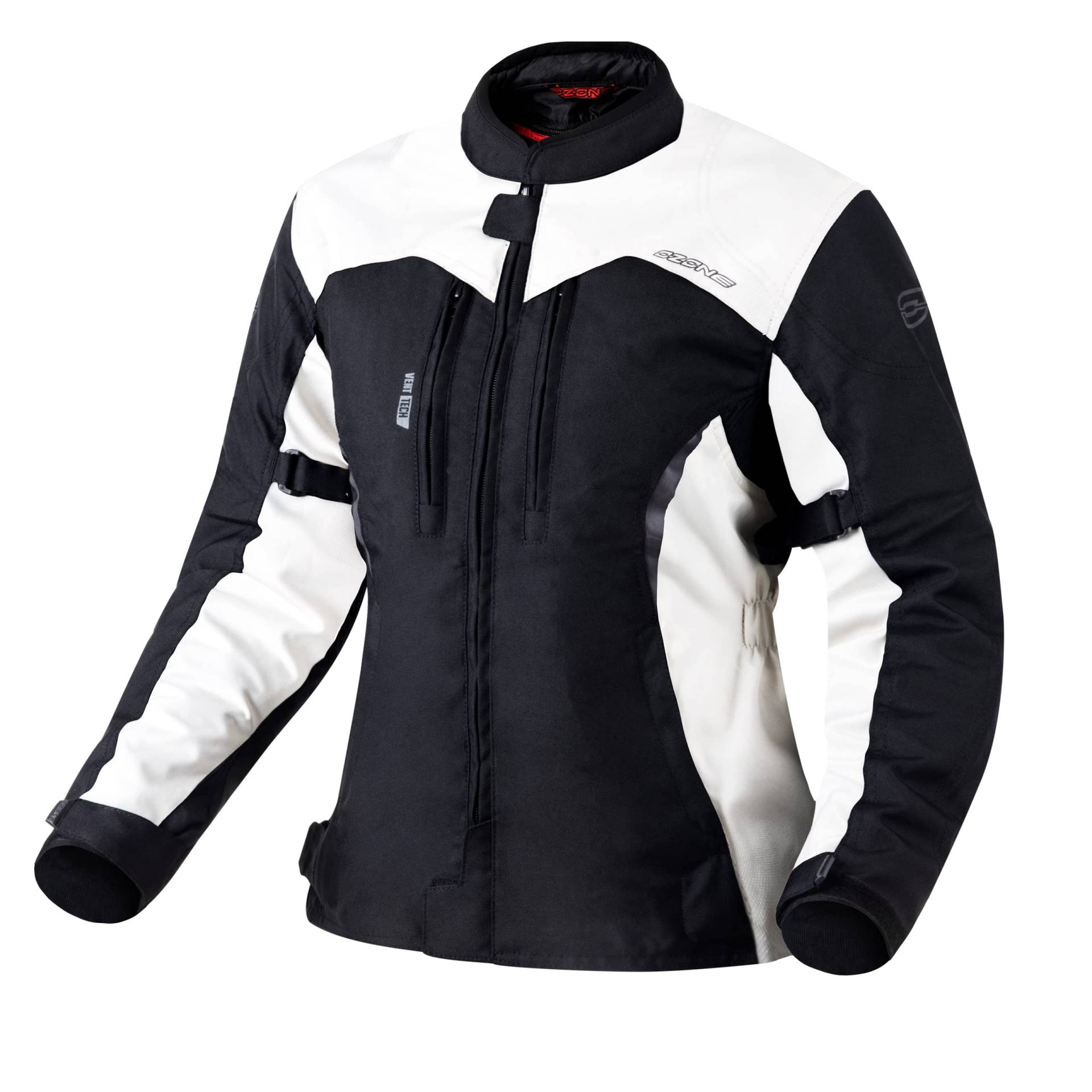 OZONE MOTO Delta IV Lady Textil Motorradjacke für Frauen Membran Ellbogen und Schultern Protektoren 3 Lüftungskanäle Reflektierende Elemente 4 Taschen von OZONE MOTO