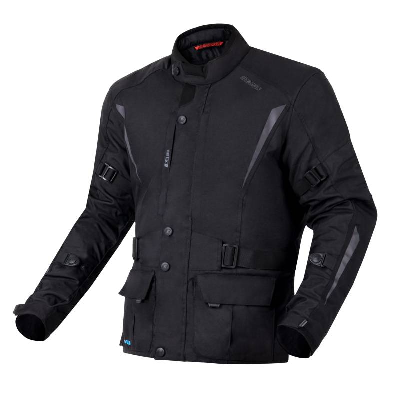 Ozone Traker Motorradjacke für Männer langlebige Materialien Membran Ellbogen und Schultern Protektoren 3 Lüftungskanäle 4 Taschen reflektierende Elemente von OZONE MOTO