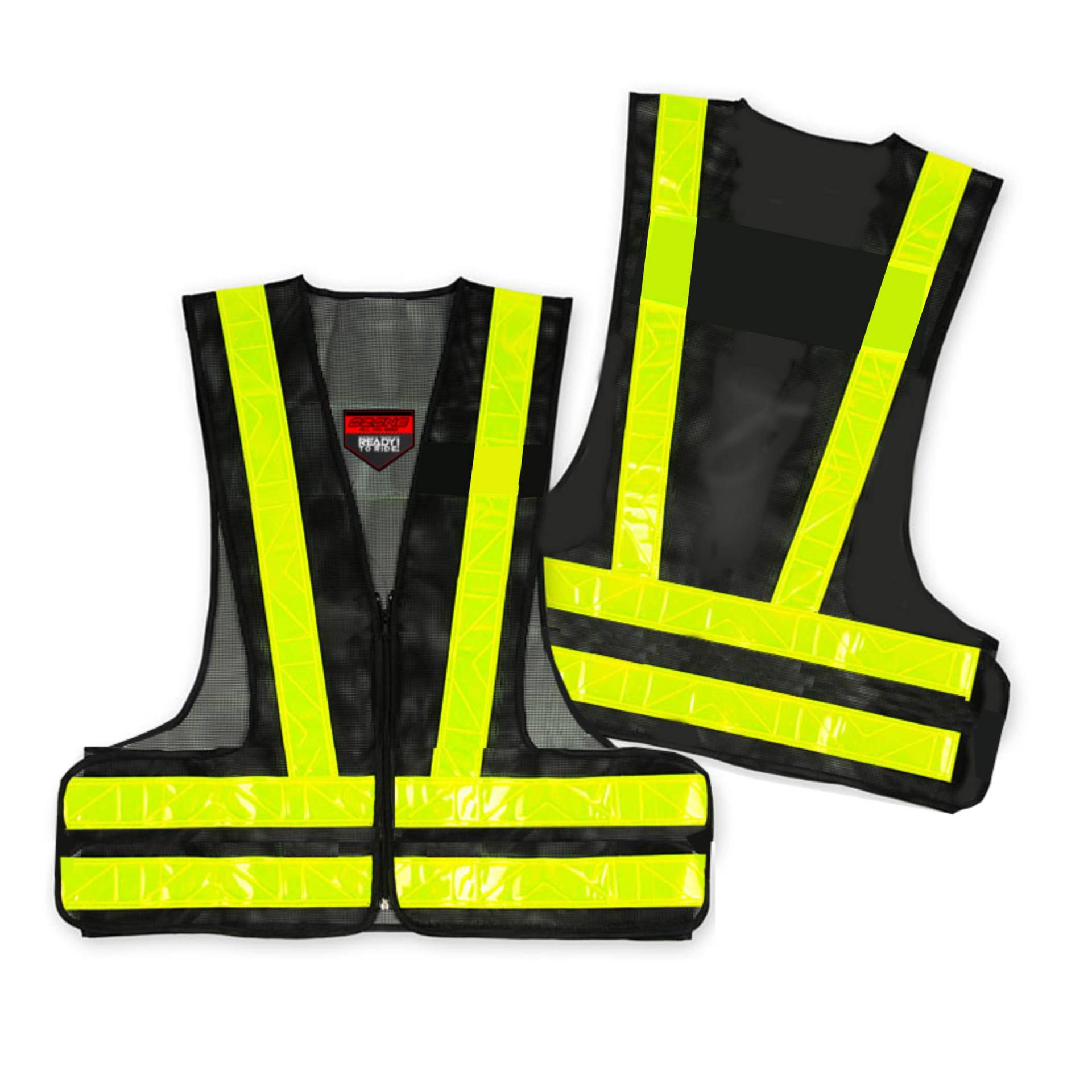 REFLECTIVE VEST OZONE BLACK/FLUO YELLOW 3XL von OZONE MOTO