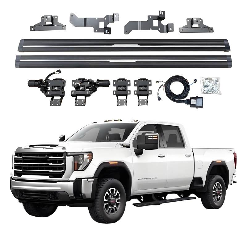 OZTSR Elektrische Trittbretter, kompatibel mit GMC Sierra 1500 2500 2019–2025, SUV, Geländewagen und Pickup-Trucks – einziehbare Truck-Stufen und Nerf Bars von OZTSR