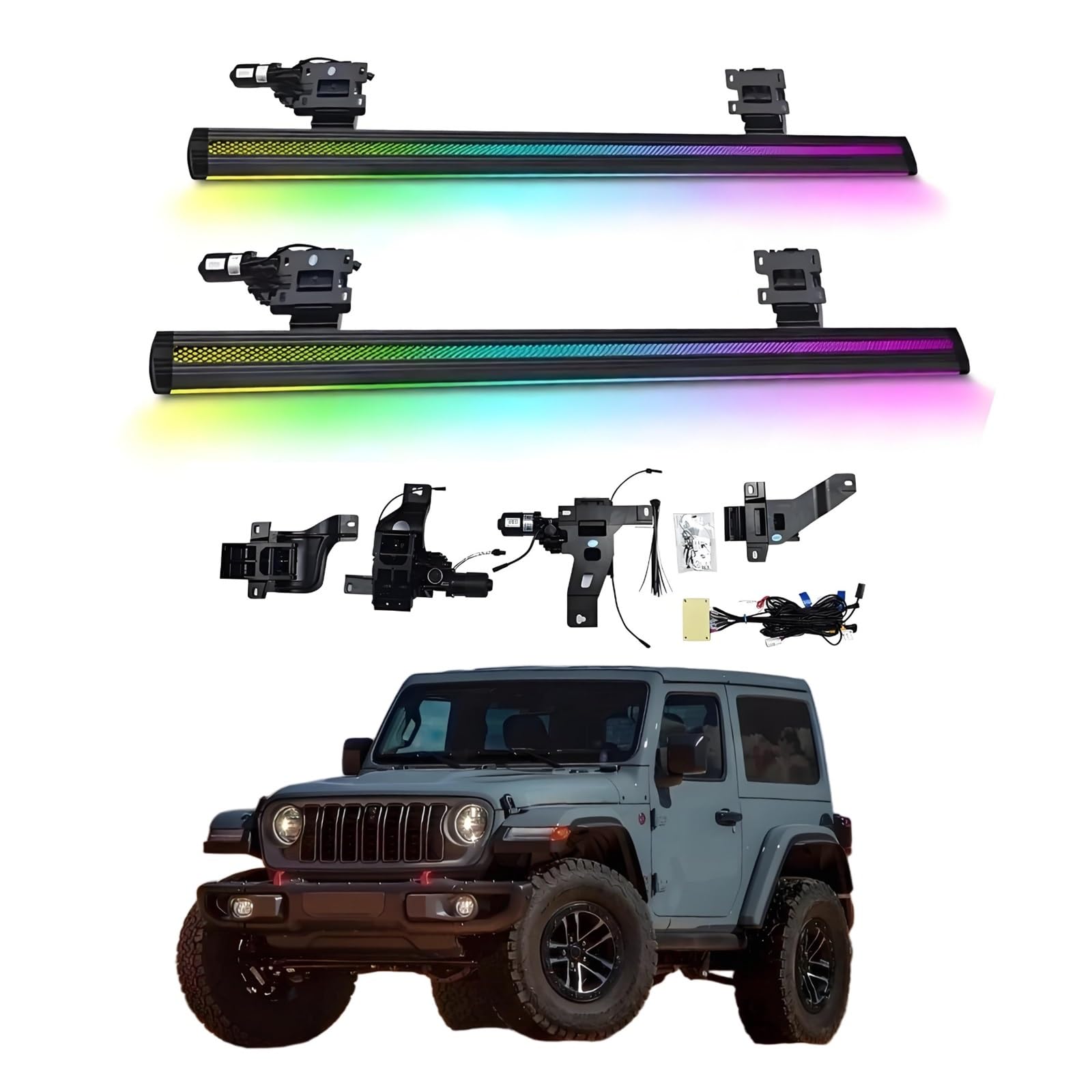 OZTSR Elektrische Trittbretter, kompatibel mit JEEP Wrangler 2-Türer Rubicon 2018–2025 mit Licht, SUV, Geländewagen und Pickup-Trucks – einziehbare Truck-Stufen und Nerf Bars OZTSR Elektrische Trittbretter, kompatibel mit JEEP Wrangler 2-Türer Rubicon 2018–2025 mit Licht, SUV, Geländewagen und Pickup-Trucks – einziehbare Truck-Stufen und Nerf Bars von OZTSR