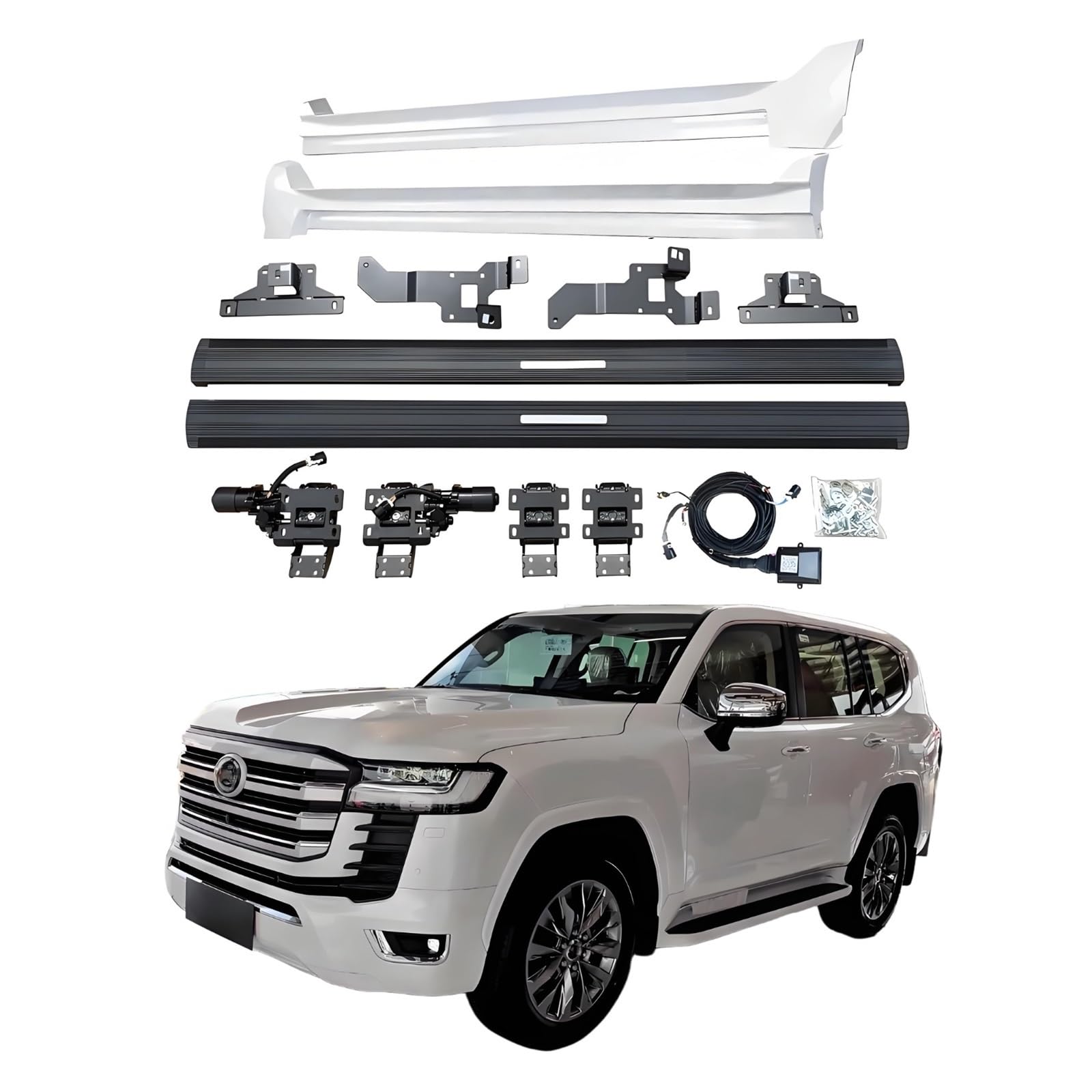 OZTSR Elektrische Trittbretter, kompatibel mit Toyota Land Cruiser 300 GXR 2021–2025, SUV, Geländewagen und Pickup-Trucks – einziehbare Truck-Stufen und Nerf Bars von OZTSR