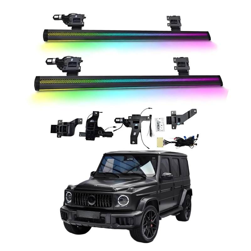 OZTSR Elektrische Trittbretter, kompatibel mit dem hinteren Auspuffrohr der Mercedes-Benz G-Klasse 2019–2025, mit leichten, SUV-, Offroad- und Pickup-Trucks – einziehbare Truck-Stufen und Nerf Bars von OZTSR