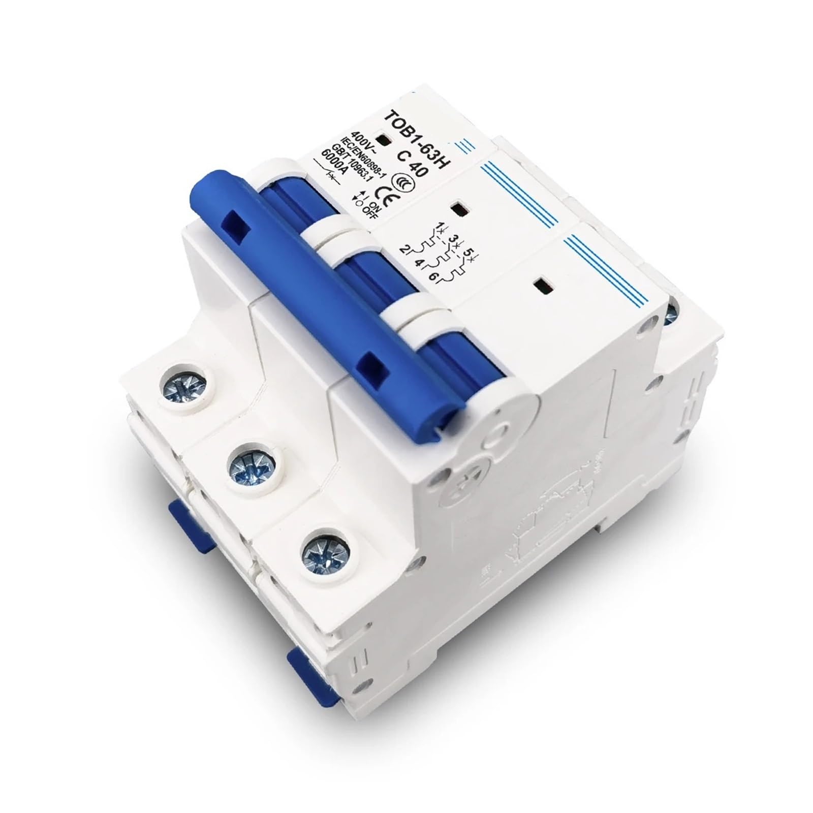 AC MCB TOB1-63H C 230/400V ~ 50HZ/60HZ Mini-Leistungsschalter 1P 2P 3P 4P 3A-63A 1 Stücke(3p,6A) von OZVSVGQO