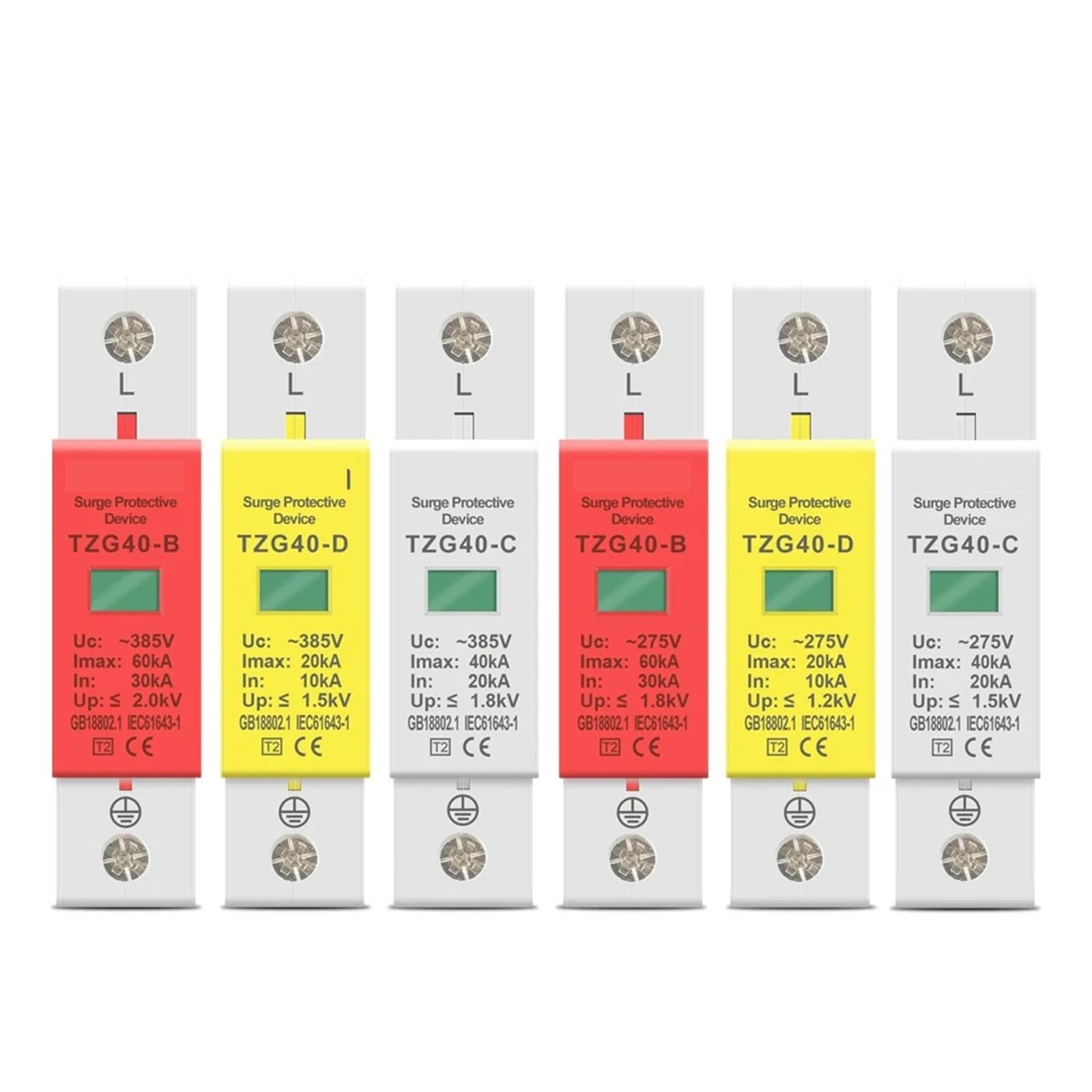 AC SPD 1P 275V 385V Haus Überspannungsschutz Schutz Gerät 20KA 40KA 60KA 1Pcs(420V,20-40KA) von OZVSVGQO