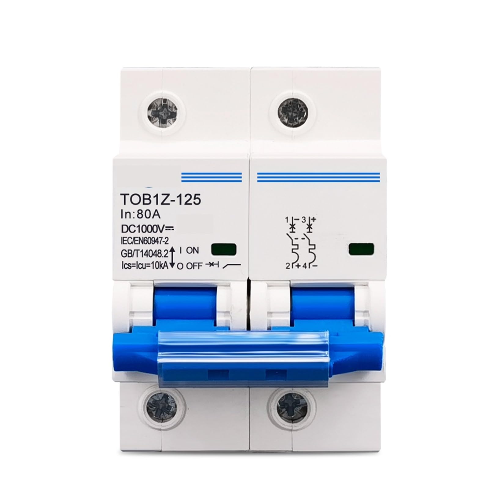 OZVSVGQO 2P 1000V DC MCB 80A 100A 125A Circuit Breaker for PV C Kurve Batterie Haupt Schalter 1Pcs(80A) von OZVSVGQO