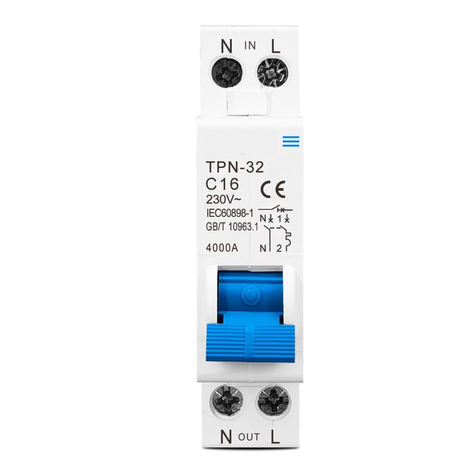 OZVSVGQO TPN 1P + N Mini Circuit Breaker MCB 6A 10A 16A 20A 25A 32A Din-Schienenmontage Miniatur-Haushaltsluftschalter 1 Stücke(25A) von OZVSVGQO