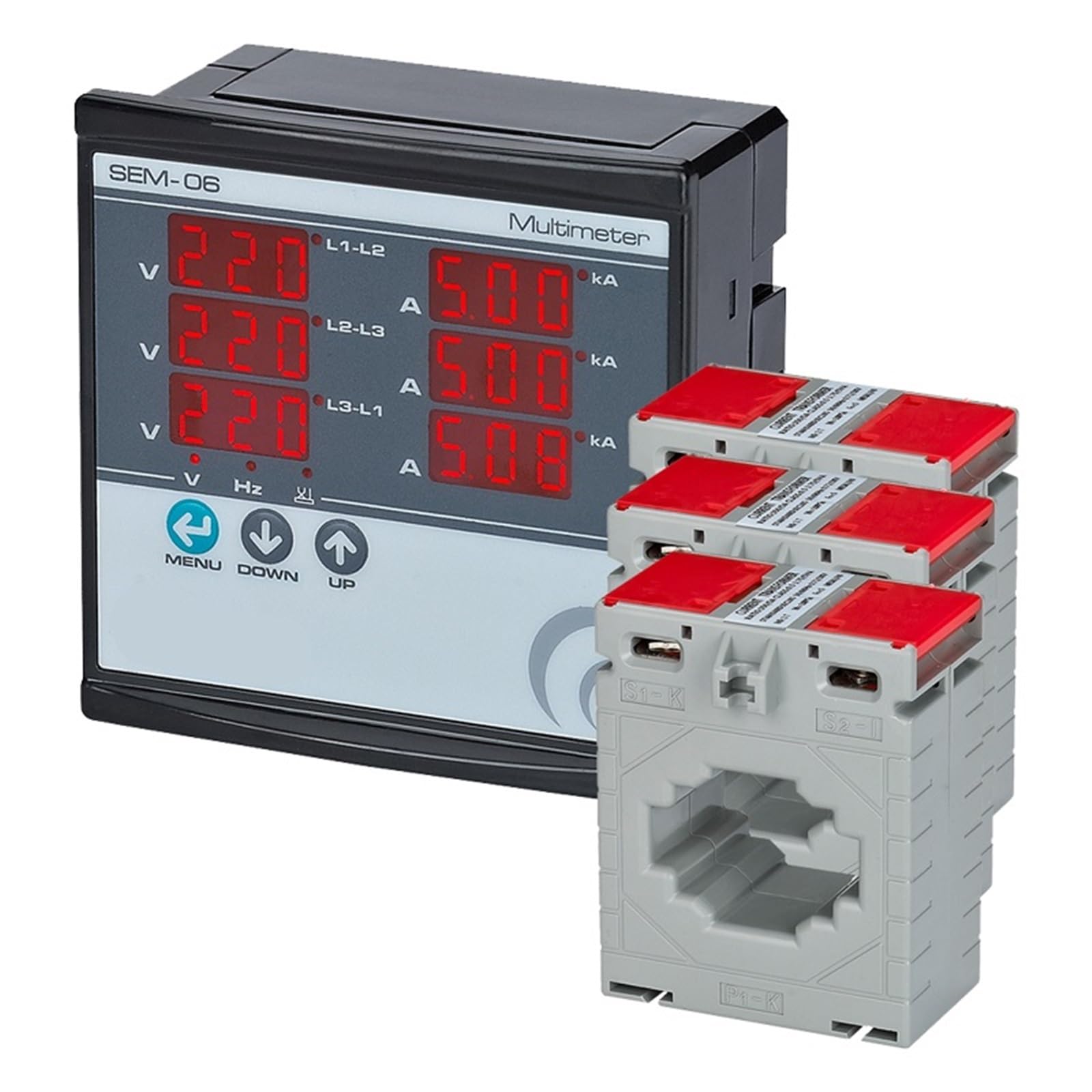 SEM-06 Digitalmultimeter Dreiphasenvolt (LL) (LN) Ampere Frequenz Phasenfolge Anzeige Panel Meter 1St(3CT 200A) von OZVSVGQO