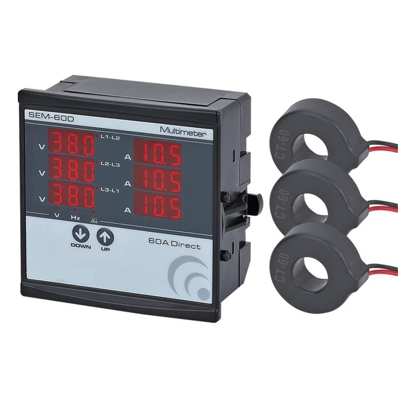 SEM-60D-250D Digitalmultimeter 3 CT Dreiphasenvolt (LL) (LN) Ampere Frequenz Phasenfolgeanzeige 1St(100D(10-100A)) von OZVSVGQO