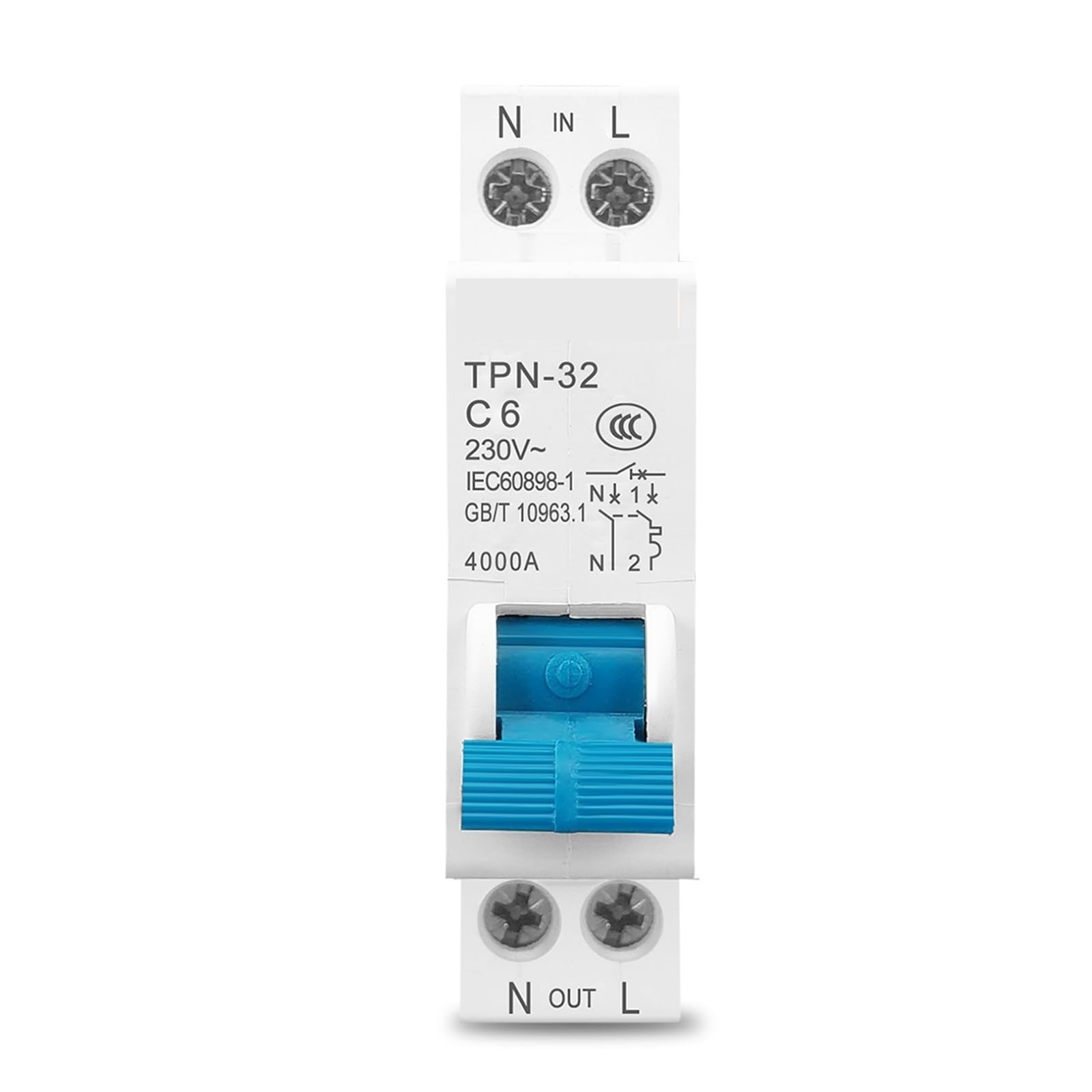 TPN 1P+N Mini-Leistungsschalter MCB 10A 16A 20A 25A 32A 1 Stück(TPN 6A) von OZVSVGQO