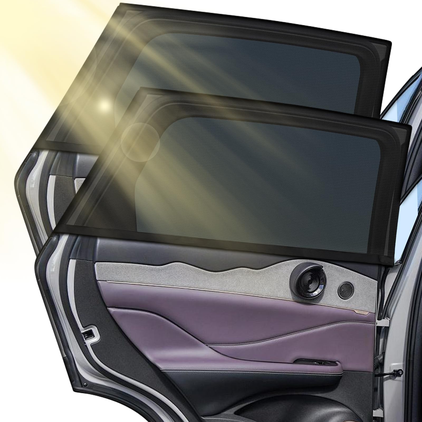 2 Stück Sonnenschutz Auto Baby mit UV Schutz, Autofenster Sonnenblende für Kinder, 110×75CM Dehnbarer Sonnenschutz für Das, Universal passend für die meisten 99% Autos, Privatsphäre Für Ihre Familie von Obcxin