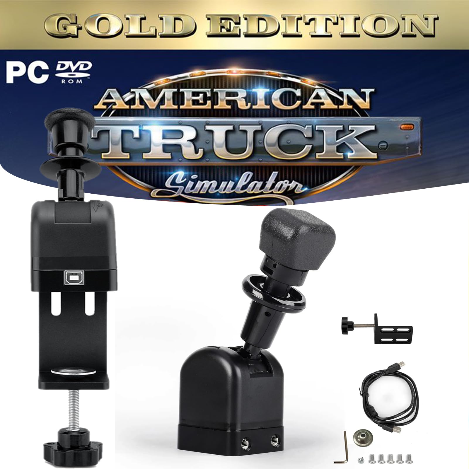 Obokidly Europäischer LKW American Truck Truck Bremse Simulator Parkluftbremse Handbremse Handsteuerung Ventil (nur PC USB Truck Handbremse für G27/G29) von Obokidly