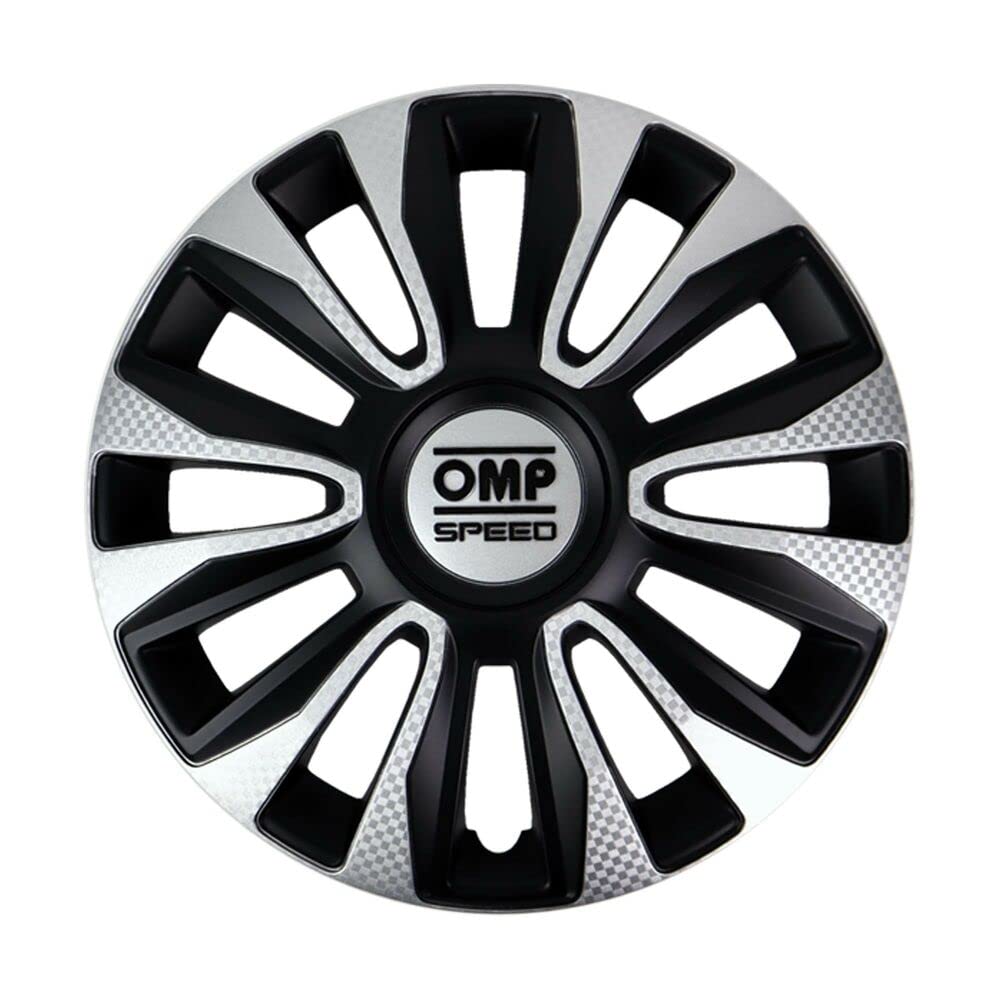 OMP SPEED 4 Radkappen Magnum Schwarz/silber/karbon 15 Zoll von OMP