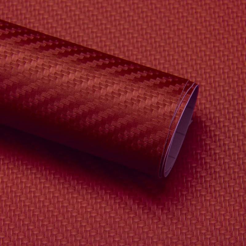Breiter Anwendungsbereich: 3D-Kohlefaser-Wickelfolie für Autos und Motorräder, wasserdichtes Material mit moderner Ästhetik (rot) von Oceanlend