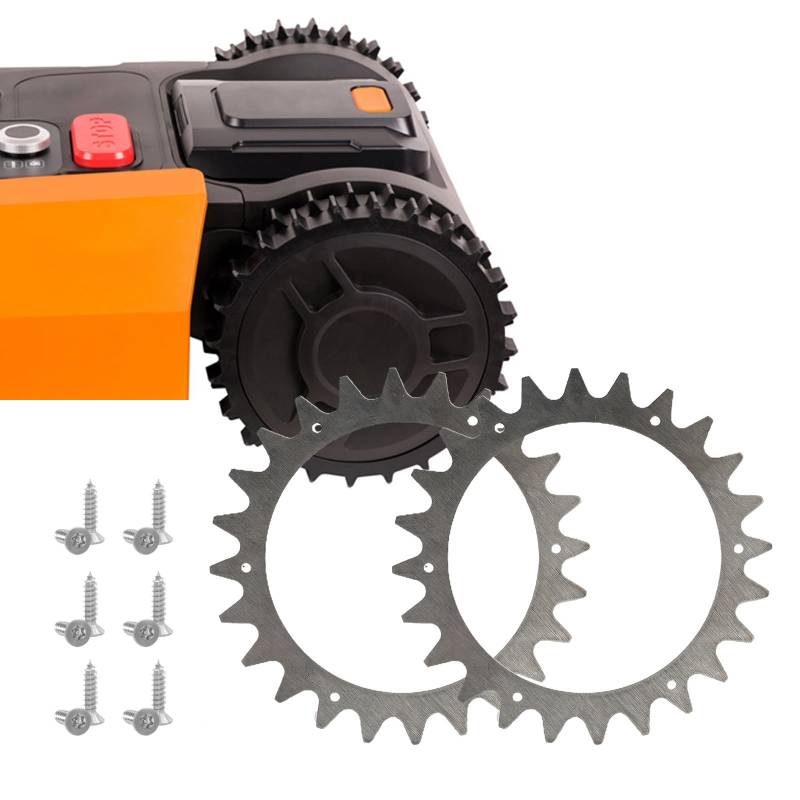 Oceanlend Mähroboter-Rad, Edelstahl-Hilfsräder, kompatibel mit für Worx Plus S/M, 205 x 205 mm, HOHY7O630Y7Z53Q6HZ526209HUU2F von Oceanlend
