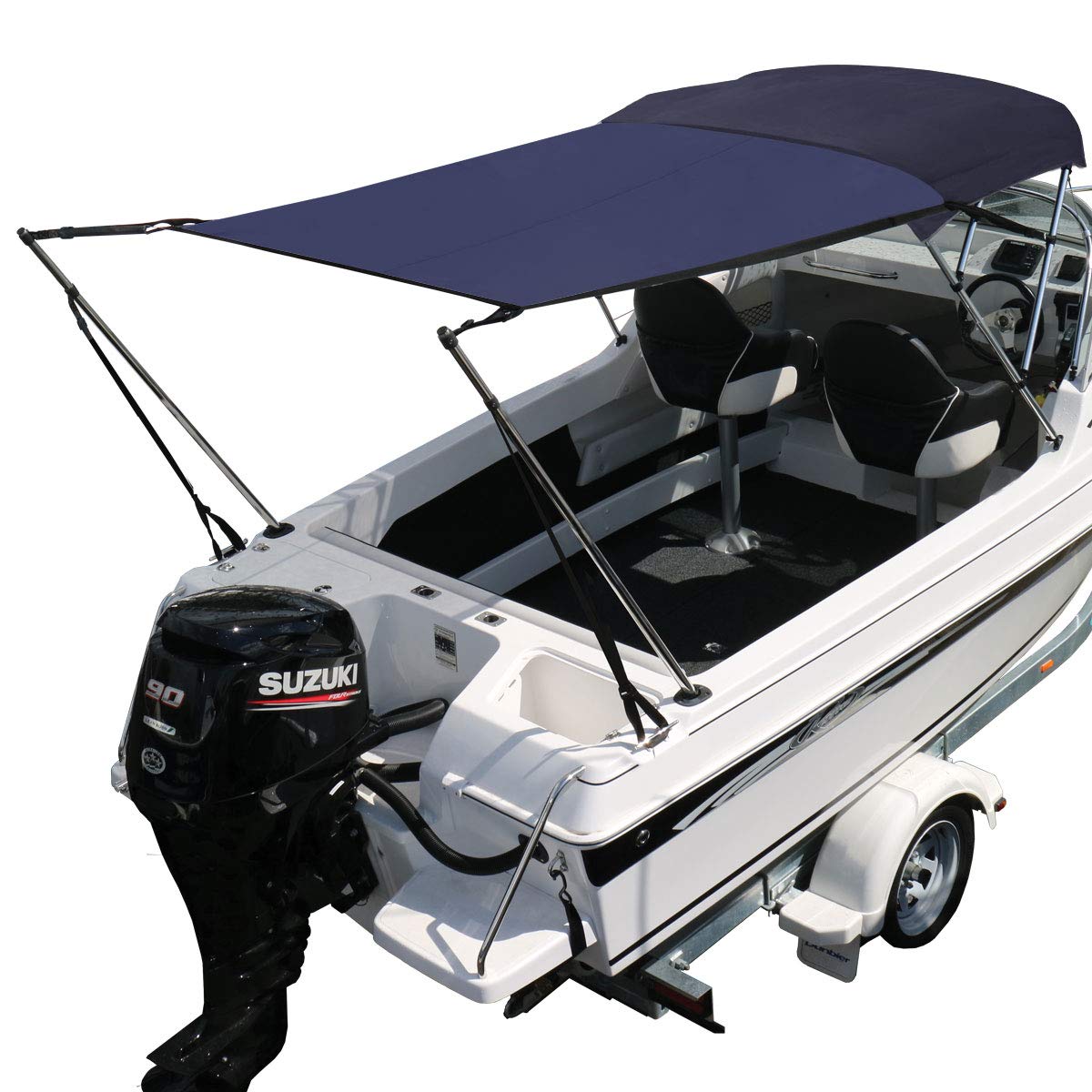 Oceansouth Bimini Erweiterungsset (1,7m x 1,7m x 1,4m) (Blue, 1,7m x 1,7m x 1,4m) halsring Pferd Boot Gift Jetski Boat hüpfburg Boote scheibenwischer Bimini schlauchboot sonnensegel kiduku Kunstleder von Oceansouth