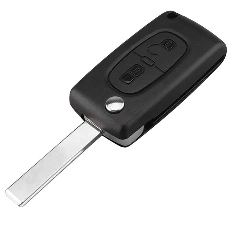 OcioDual 2-Tasten-Funkschlüsselgehäuse, CE0536 mit HU83-Klinge, Gehäuse Kompatibel mit Peugeot 206 207 306 307 308 407 607 806, Citroen C2 C3 C4 C5 C6, Schlüsseletui von OcioDual