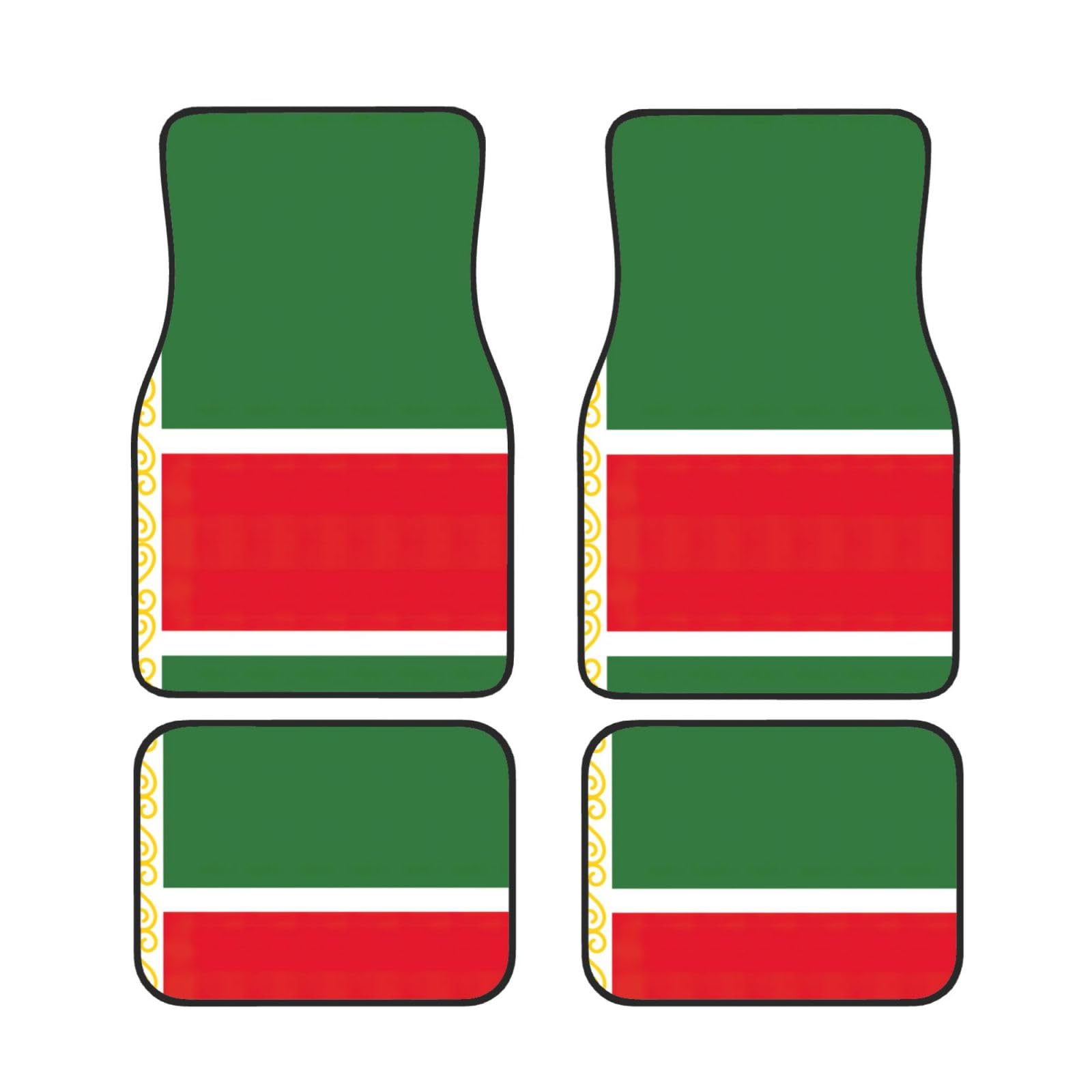 OdDdot Universelle Teppich-Fußmatten, Motiv: Flagge der Tschetschenischen Republik, rutschfest, passend für SUV, Vans, Limousinen, LKWs von OdDdot