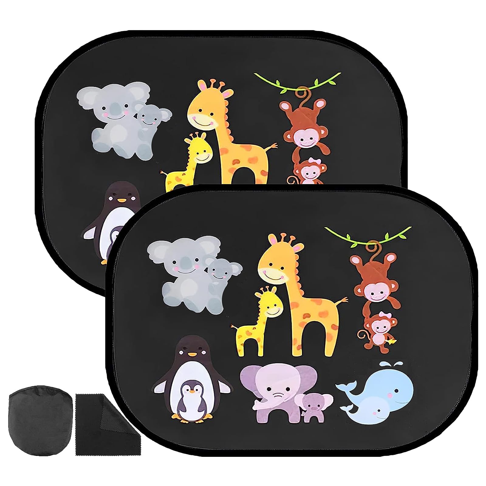 OdiuK 2er Sonnenschutz Auto Baby mit UV Schutz, 45x36cm Sonnenblende Auto Seitenscheibe Mit Fenstertuch Kinder Autofenster Sonnenschutz für Das Auto, Reduziert Wärme Schützt Mitfahrer von OdiuK