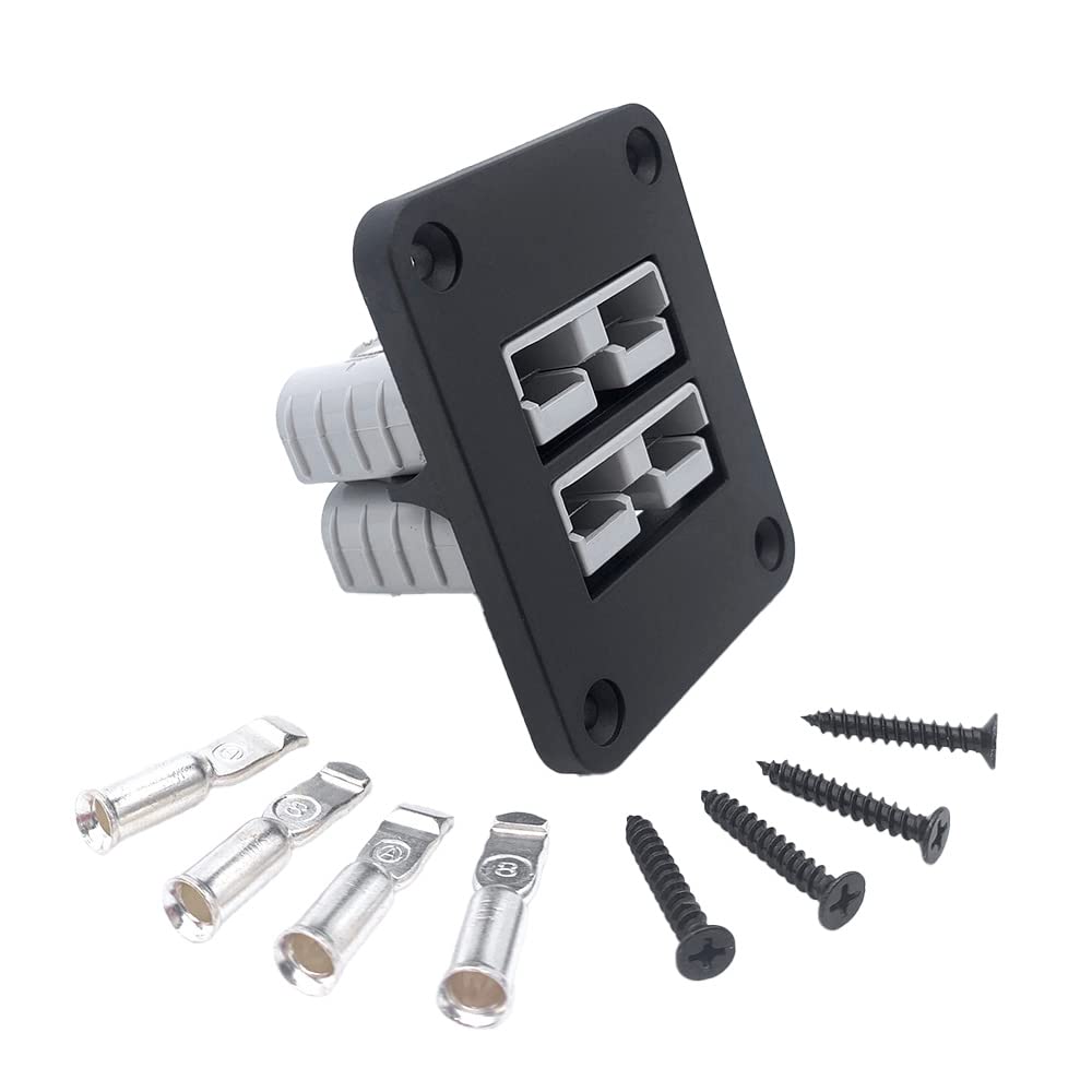 Offgridtec 90A Dual SB50 Anderson Flush-Mount-Rahmen, IP65 wasserbeständig, Hochwertiger Kunststoff, 12V-24V DC Anderson-Steckermontage für Wohnmobile, Boote, Solar- & Industrie-Stromsysteme, Schwarz von Offgridtec