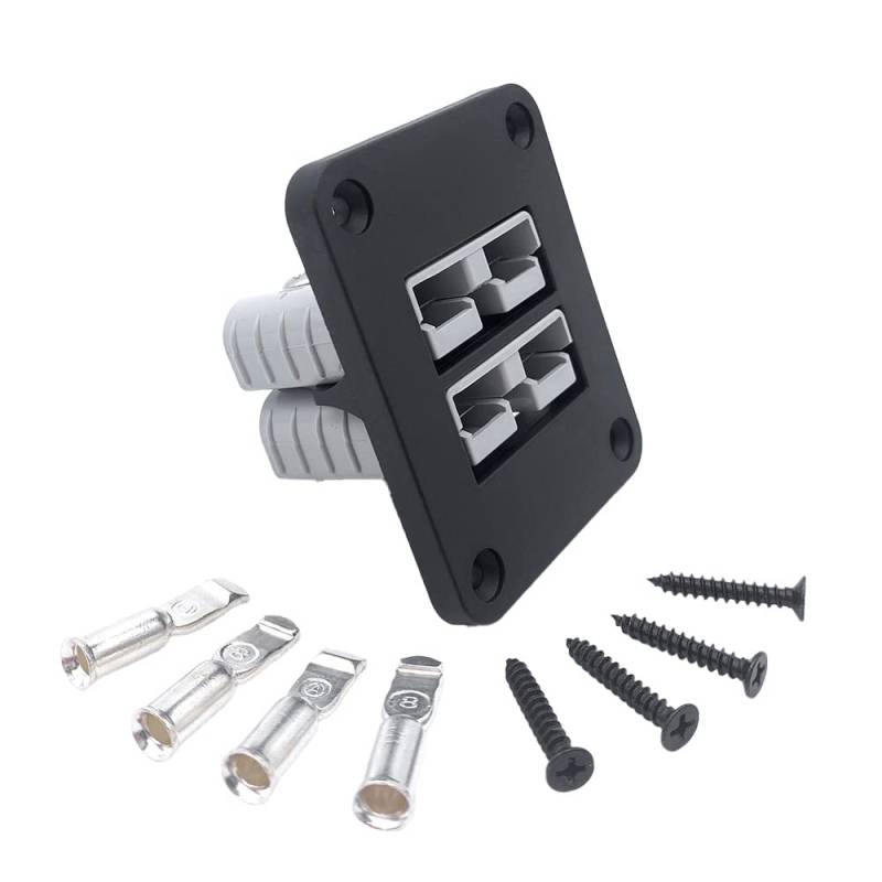 Offgridtec 90A Dual SB50 Anderson Flush-Mount-Rahmen, IP65 wasserbeständig, Hochwertiger Kunststoff, 12V-24V DC Anderson-Steckermontage für Wohnmobile, Boote, Solar- & Industrie-Stromsysteme, Schwarz von Offgridtec