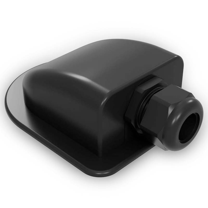 Offgridtec 1-Wege Solar Kabel Dachdurchführung für Kabeldurchmesser 13mm-18mm, Wasserdicht & Staubdicht ABS Kunststoff für Dach- und Außeneinsatz, Für Wohnmobile & Fahrzeuge, 15x10x5 cm - Schwarz von Offgridtec