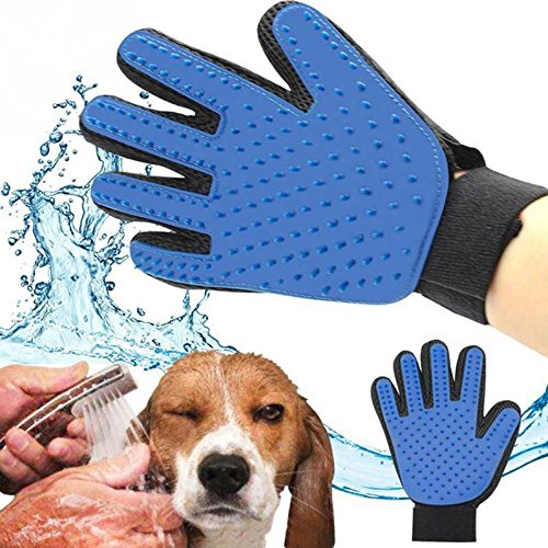 Often Hochwertiger Fellpflege-Handschuh, Fingerhandschuhe Bürste Haarentferner Fellpflegehandschuh Gummi für Hund Katze von Often