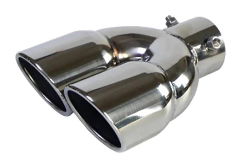 Auto Auspuff Endrohr Auto Auspuffspitze Einlass 63mm Edelstahl Rohr Schwanz Hals 76 Dual Outlet Düse Schalldämpfer Universal Abdeckungen Borte von Ohocean