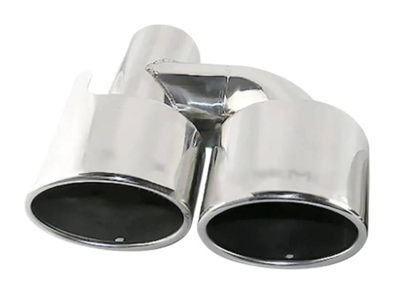 Auto Auspuff Endrohr Schalldämpfer Endstück Edelstahl Silberfarben Auspuffrohr Auto 2,5 Zoll Oval Doppelspitze Für W204 C200 C260 1 Stück von Ohocean