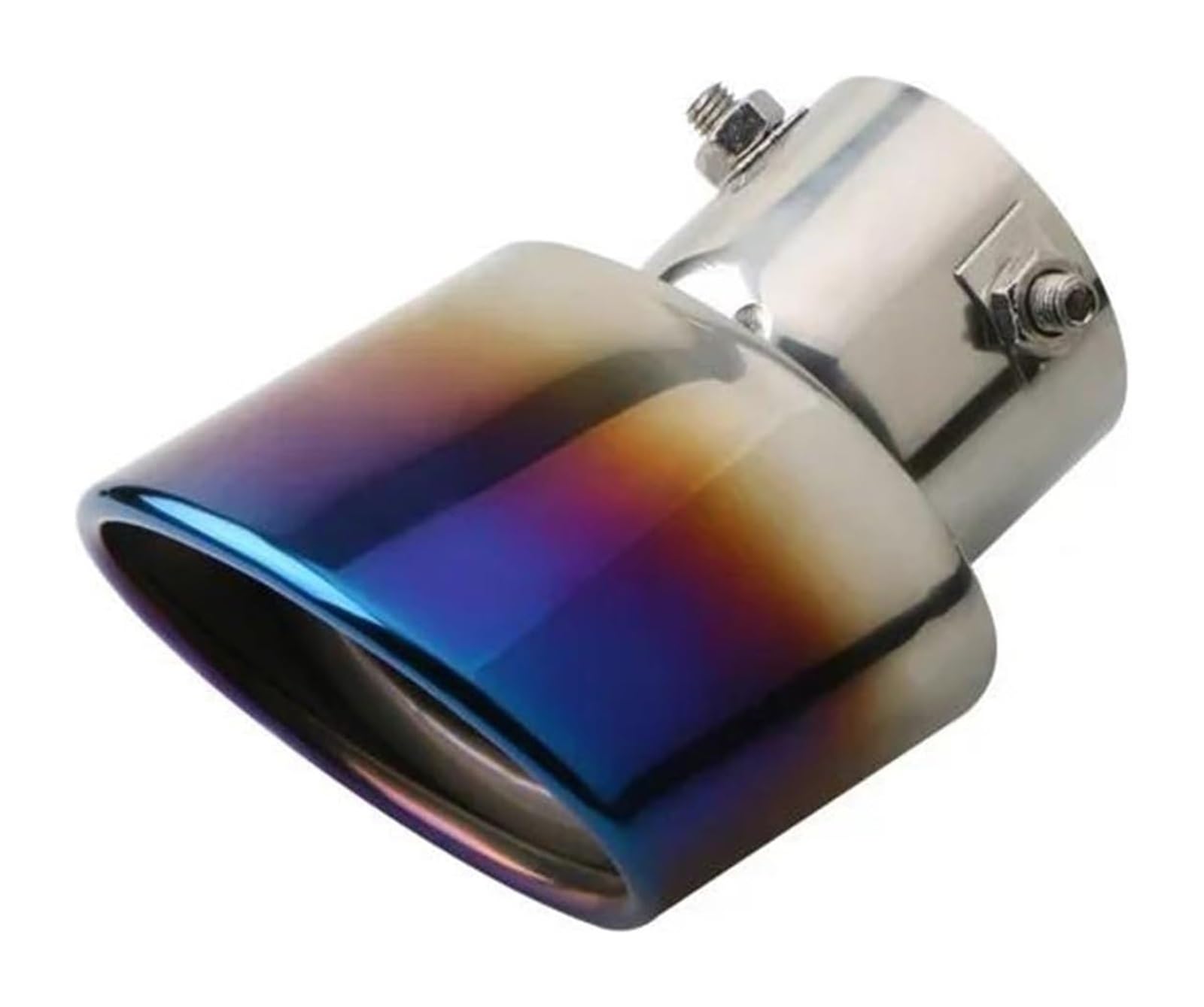 Auto Auspuff Endrohr Universal Auto Auspuff Schalldämpfer Spitze Runde Edelstahl Rohr Schwanz Zubehör Gerösteten Blau 63mm(Curved) von Ohocean