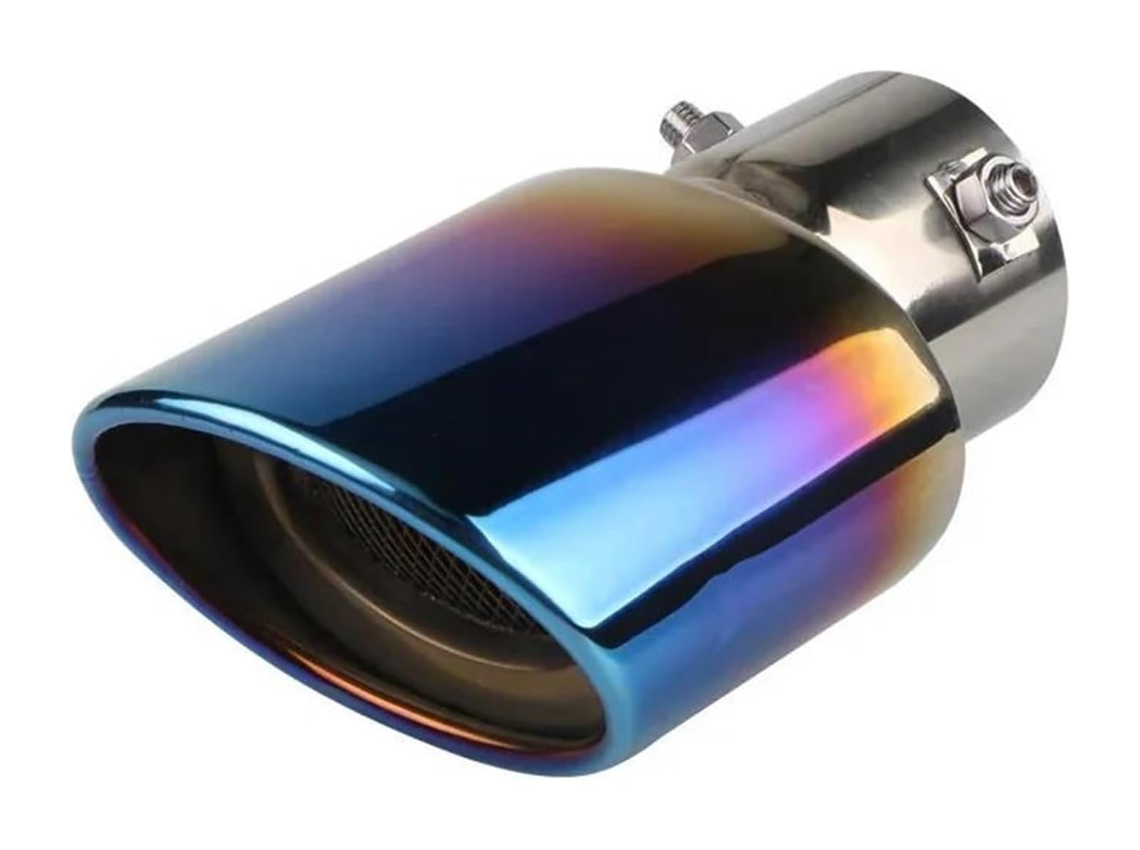 Auto Auspuff Endrohr Universal Auto Auspuff Schalldämpfer Spitze Runde Edelstahl Rohr Schwanz Zubehör Gerösteten Blau 63mm(Flat) von Ohocean