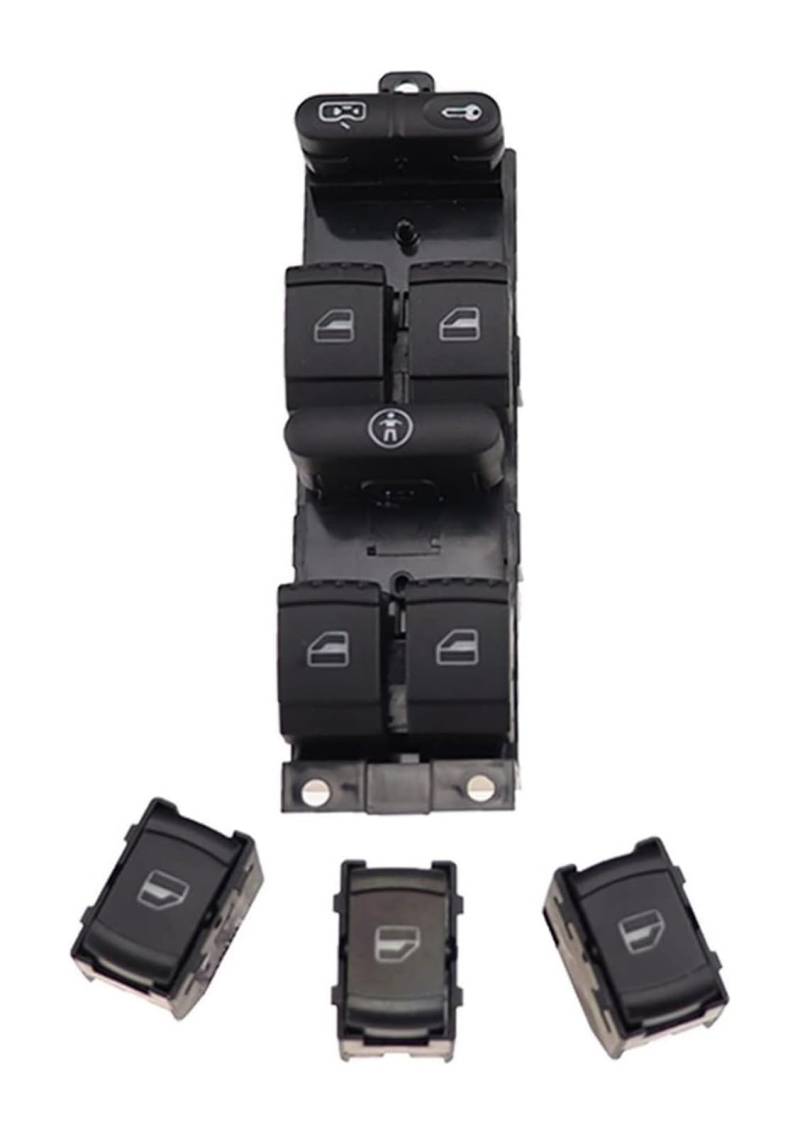 Auto Fensterheber Schalte Für VW Für G&olf MK4 Für Seat Für Leon Für Toledo Für Superb 2000-2004 1J49598 Fenster Panel Master Control Schalter(Aand3xsingle Control) von Ohocean