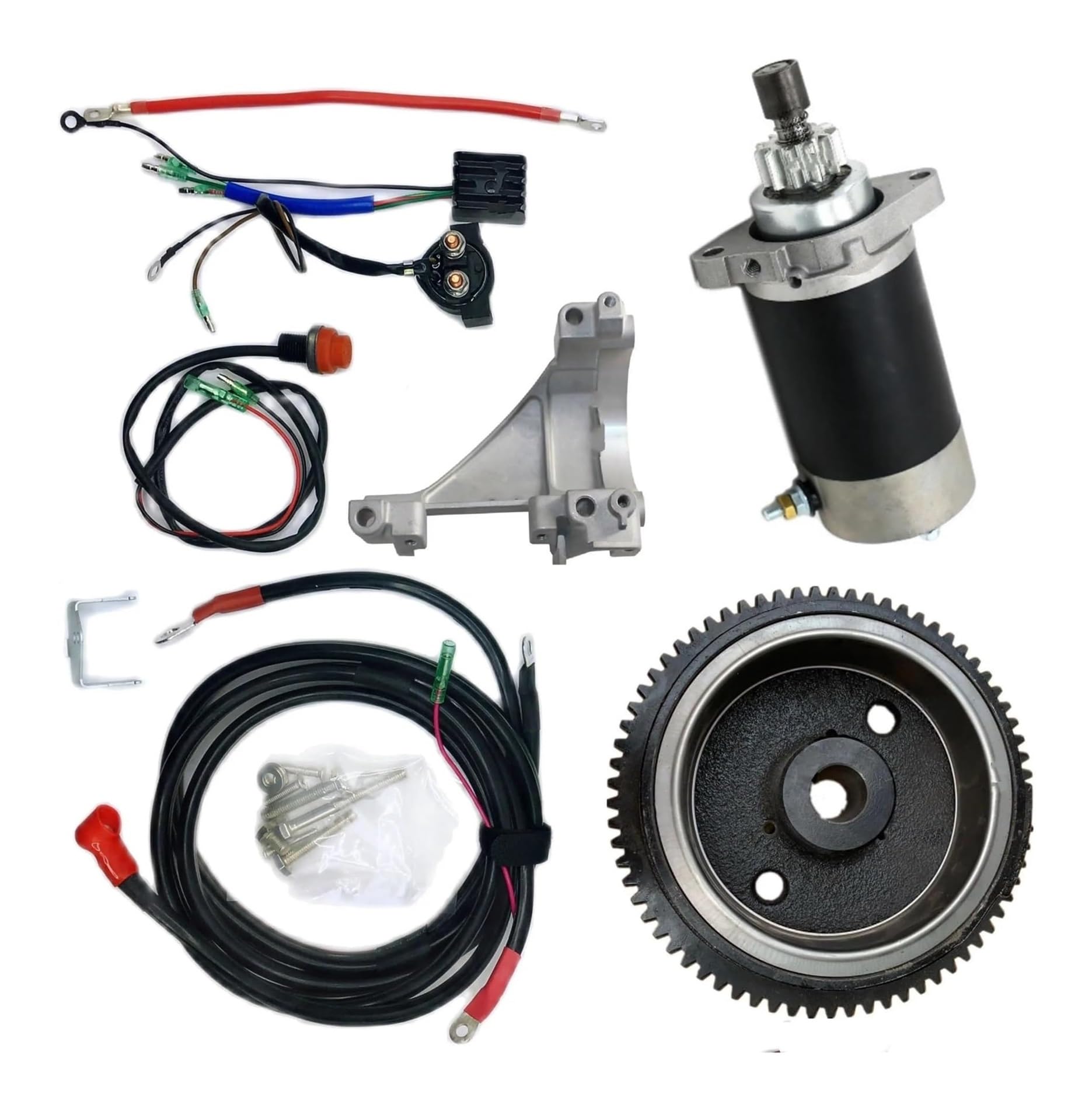Elektrischer Anlasser Für 9.9HP F9.9MSHG 6AUK S Mit Schwungrad Gleichrichter Relais Starter Motor Kabel Electrict Starten Kit Außenborder 4 Hub von Ohocean