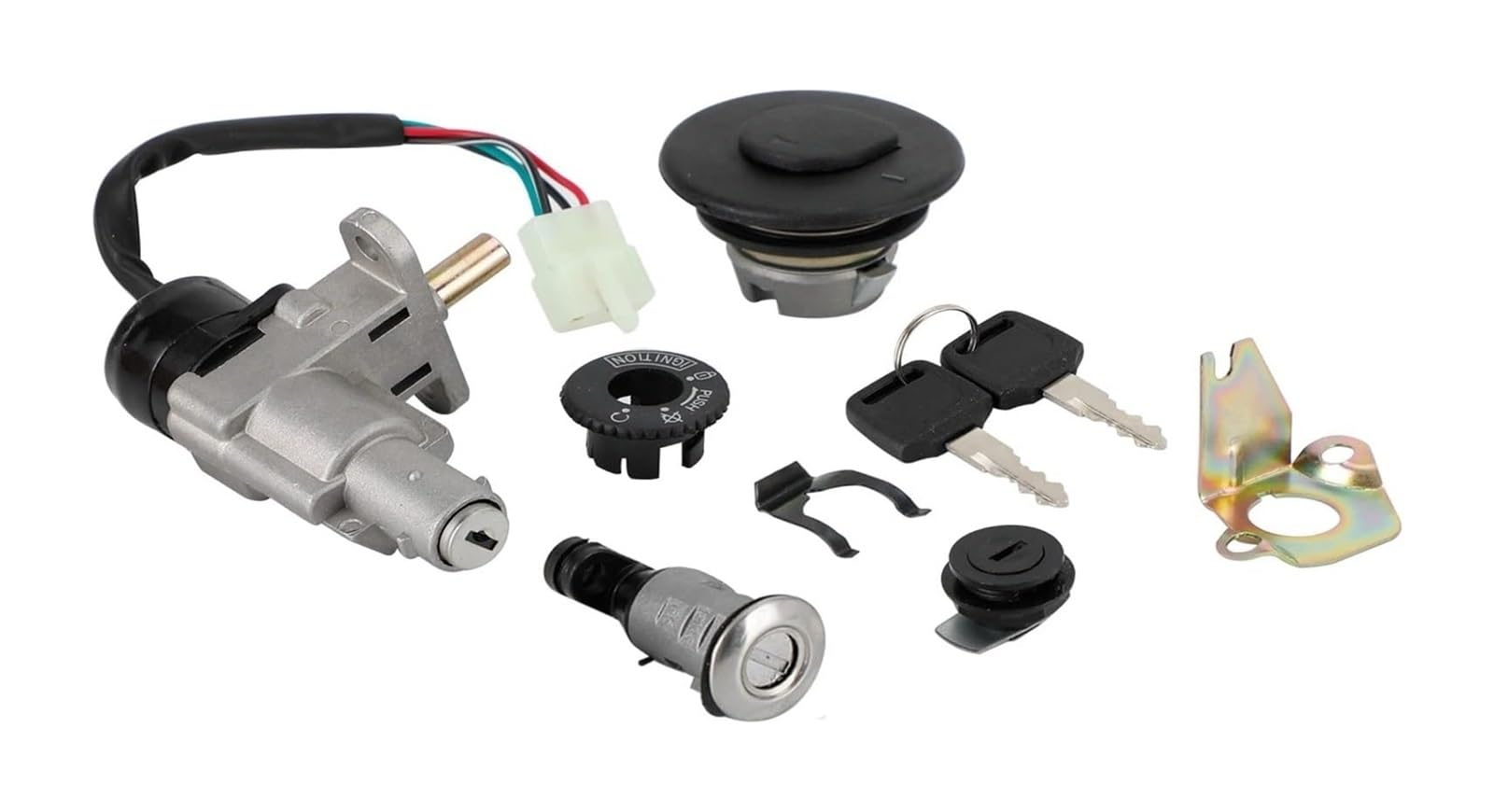 Motorrad Zündschalter Für GY6 50 70 90 110 125 150 CC Roller Motorrad Zündschlüssel Schalter Tankdeckel Sitz Lock Set Motorrad Zündschalter Für GY6 50 70 90 110 125 150 CC Roller Motorrad Zündschlüssel Schalter Tankdeckel Sitz Lock Set von Ohocean