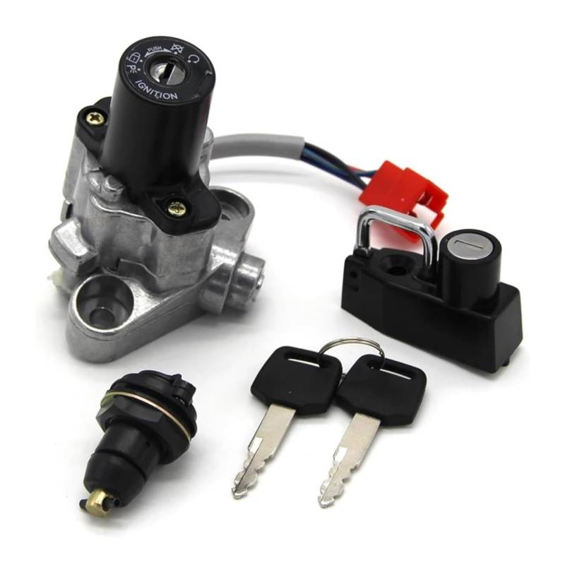Motorrad Zündschalter Für XVS650A Für XVS650AT Für XVS1100 1100A Für V Star Motorrad Zündschlüsselschalter Tankdeckel Sitzschloss-Kit von Ohocean