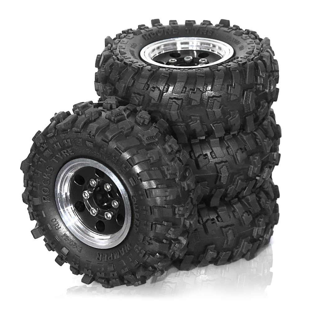 Ohulelks 4 Stück 51 mm 1,0 Metall-Beadlock-Radreifensatz für 1/18 1/24 RC Crawler Car TRX4M SCX24 FCX24 Upgrade-Teile Schwarz Ohulelks 4 Stück 51 mm 1,0 Metall-Beadlock-Radreifensatz für 1/18 1/24 RC Crawler Car TRX4M SCX24 FCX24 Upgrade-Teile Schwarz von Ohulelks