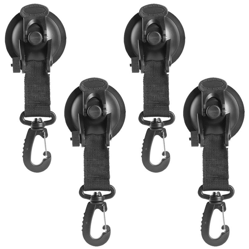 Oiieco Saugnapf Haken Camping Set, 4 Stück Extra Stark Saugnäpfe mit Haken, Wohnmobil Auto Saugnapf, Robust für Camping, Markisen Sonnensegel von Oiieco