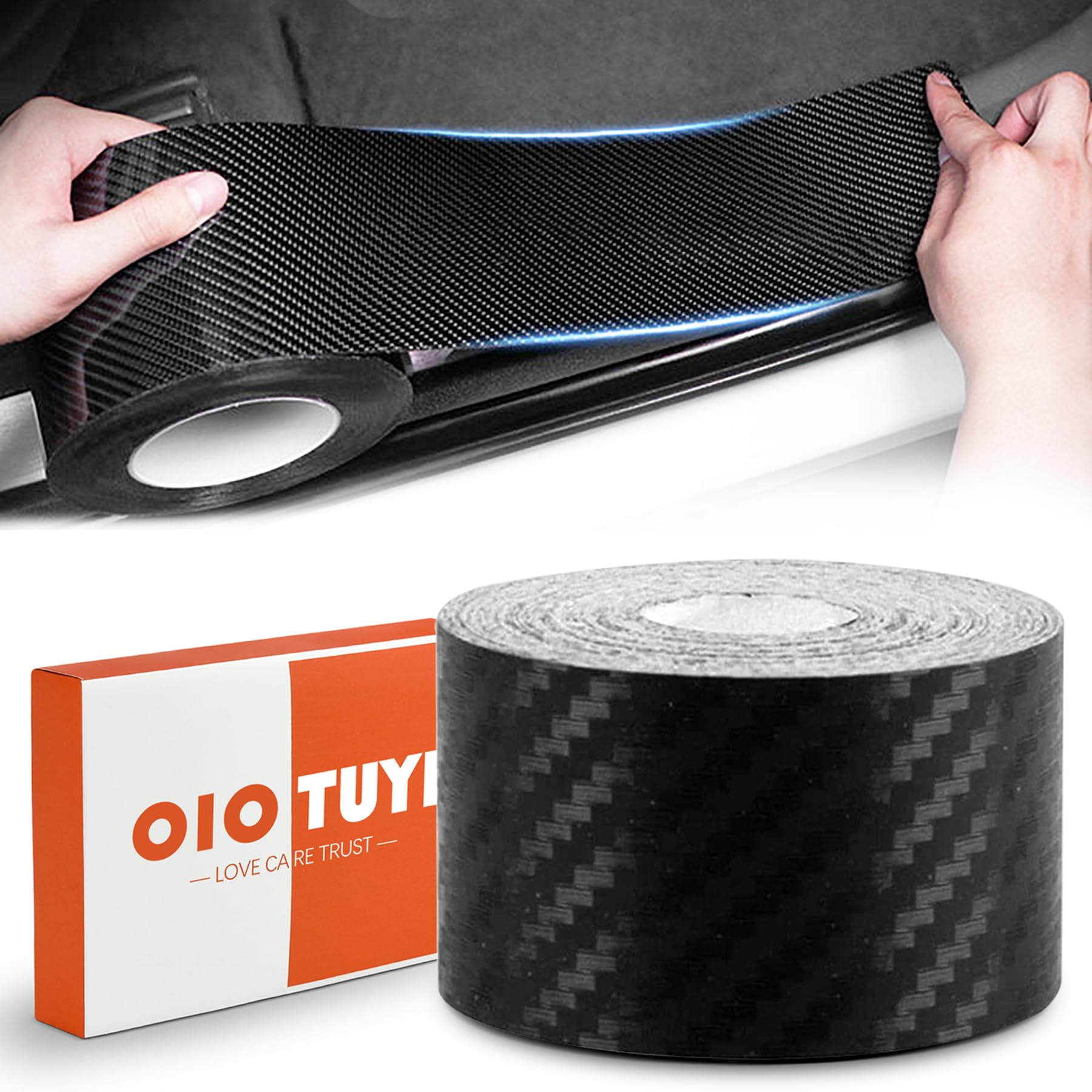 OioTuyi Auto-Türschwellenschutz, Carbonfaser-Wickelfolie, Scheuerschutz, schwarz, universeller Stoßstangenschutz, LED-Türschweller, Zusatz-Magnetverschluss, für Auto/SUV/LKW, 5 cm x 5 m OioTuyi Auto-Türschwellenschutz, Carbonfaser-Wickelfolie, Scheuerschutz, schwarz, universeller Stoßstangenschutz, LED-Türschweller, Zusatz-Magnetverschluss, für Auto/SUV/LKW, 5 cm x 5 m von OioTuyi