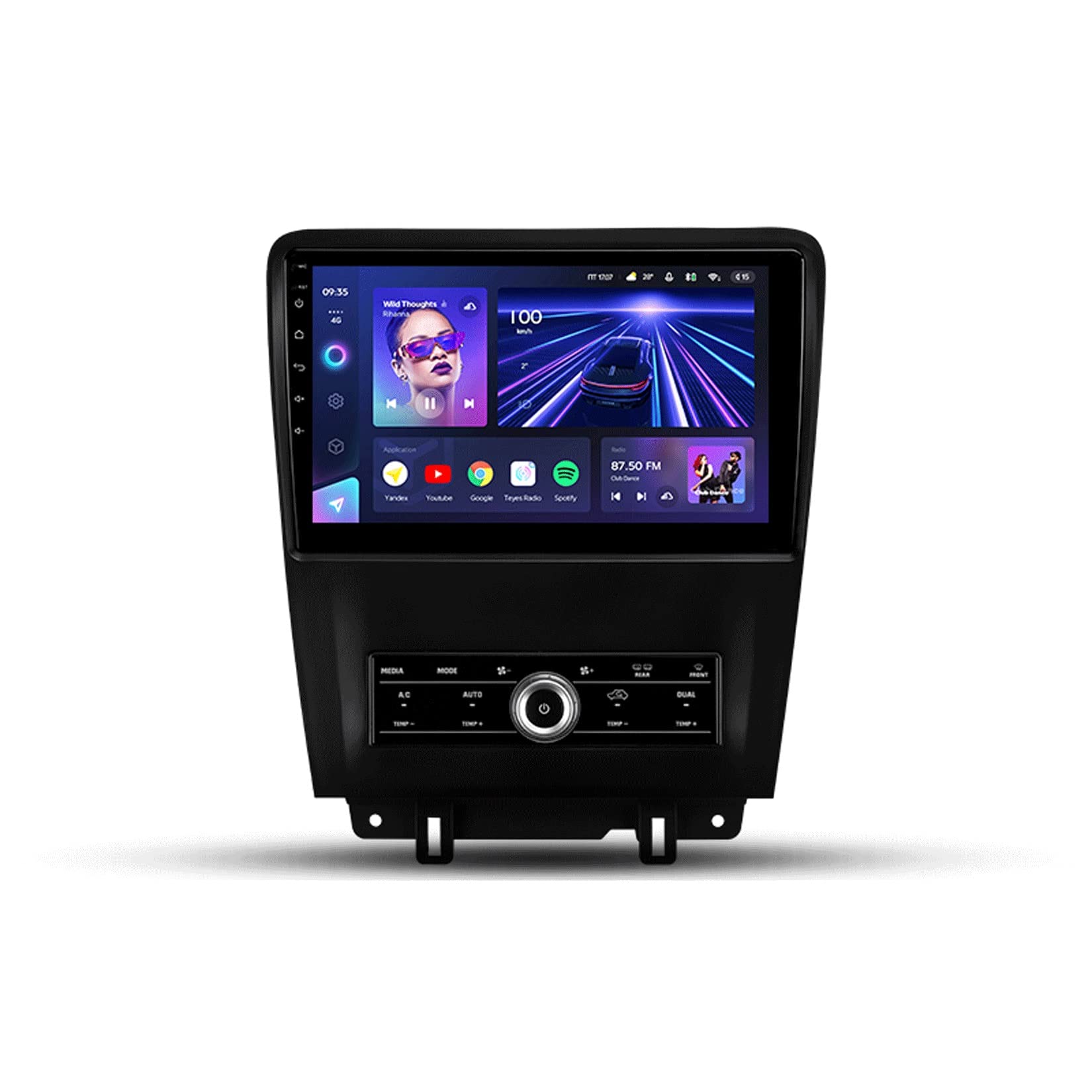 Autoradio Bluetooth Autoradio mit DAB Navi Android für Ford Mustang V S-197 2009-2014 Plug-and-Play Auto-Multimedia-Player mit 1080P HD-Touchscreen DAB/GPS/FM/Bluetooth/USB/WiFi von Oitflih