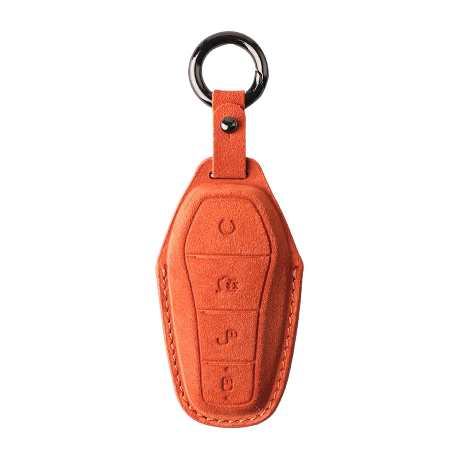 Okiyakusama Auto-Schlüsselanhänger-Abdeckung, tragbarer Smart-Key-Schutz, Halter, Auto-Zubehör, Schlüsseletui, 360-Grad-Schutz für Atto 3, Orange von Okiyakusama