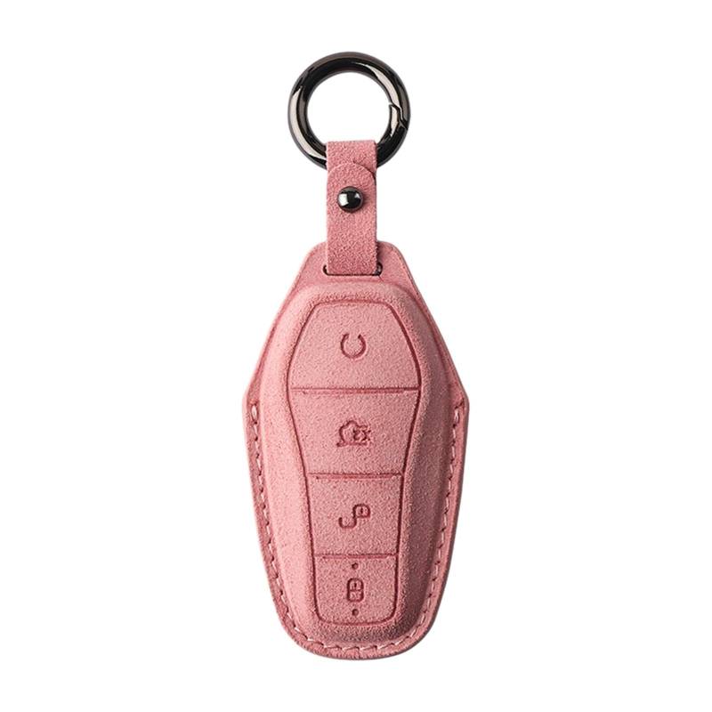 Okiyakusama Auto-Schlüsselanhänger-Abdeckung, tragbarer Smart-Key-Schutz, Halter, Auto-Zubehör, Schlüsseletui, 360-Grad-Schutz für Atto 3, Rosa von Okiyakusama