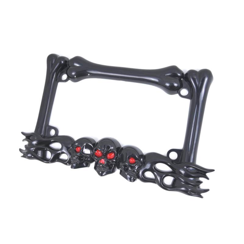 Okiyakusama Gothic Decor Motorrad Kennzeichenhalter Generische Passform Zubehör PP 23x14cm, Schwarz von Okiyakusama