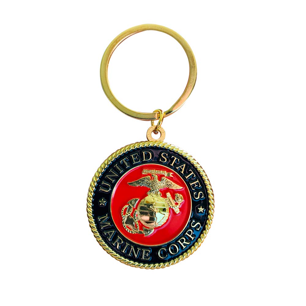 Old Dominion LLC U.S. Marine Corps (USMC) Schlüsselanhänger | Perfektes Veteranen-, Marine- und Militärgeschenk |, Gold, Medium von Old Dominion LLC